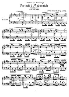 Two Nocturnes, Op.6: Nocturne No.1 in E Major 'Une nuit à Magaratch' by Felix Blumenfeld