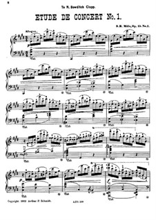 Two Concert Etudes, Op.15: Complete set by Sebastian Bach Mills