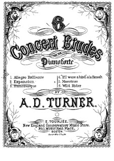 Six Concert Etudes: Complete set by Alfred Dudley Turner