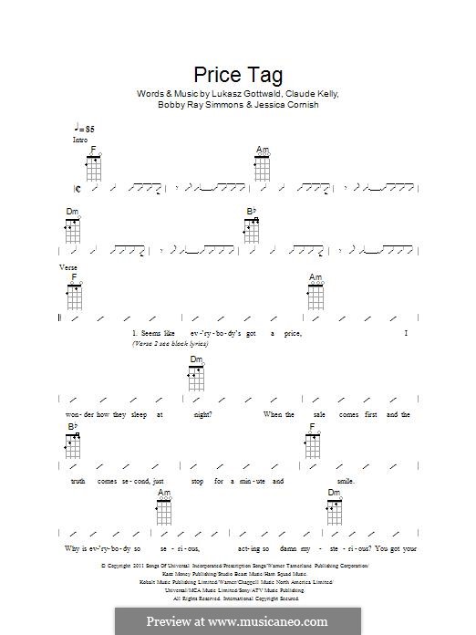 Jessie J Price Tag Guitar Chords