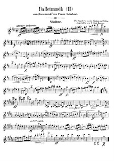 Fragments: Ballet Music No.2, for violin and piano four hands – solo part by Franz Schubert