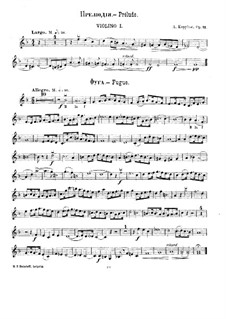 Prelude and Fugue on Theme 'B-la-f' for String Quartet, Op.11: Violin I Part by Alexander Kopylov