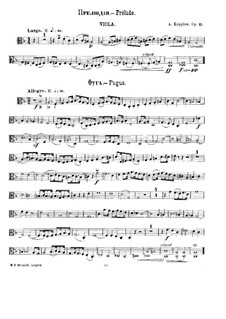 Prelude and Fugue on Theme 'B-la-f' for String Quartet, Op.11: Viola Part by Alexander Kopylov