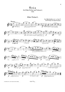 Trio for Flute, Violin, Cello and Piano (ad libitum), Op.1 No.4: Flute or violin I part by Josef Mysliveček