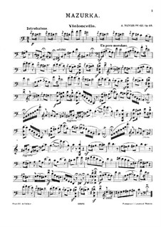 Mazurka for Cello and Piano, Op.46: Solo part by Aleksandr Nemerovsky