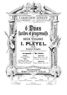 Six Little Duos for Two Violin, Op.48: For violin and piano by Ignaz Pleyel