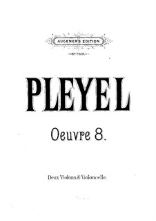 Trio for Two Violins and Cello, Op.8: Violin I part by Ignaz Pleyel