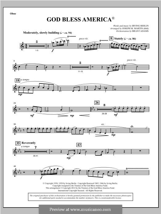 Choir Instrumental Pak version (arr. Joseph Martin): Oboe part by Irving Berlin