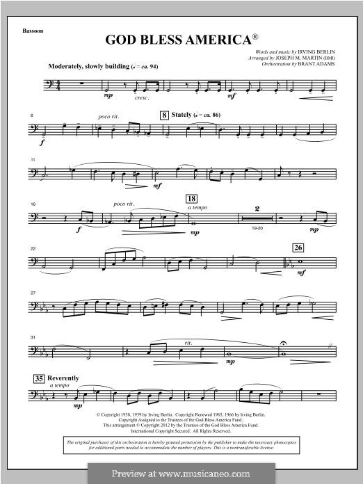 Choir Instrumental Pak version (arr. Joseph Martin): Bassoon part by Irving Berlin