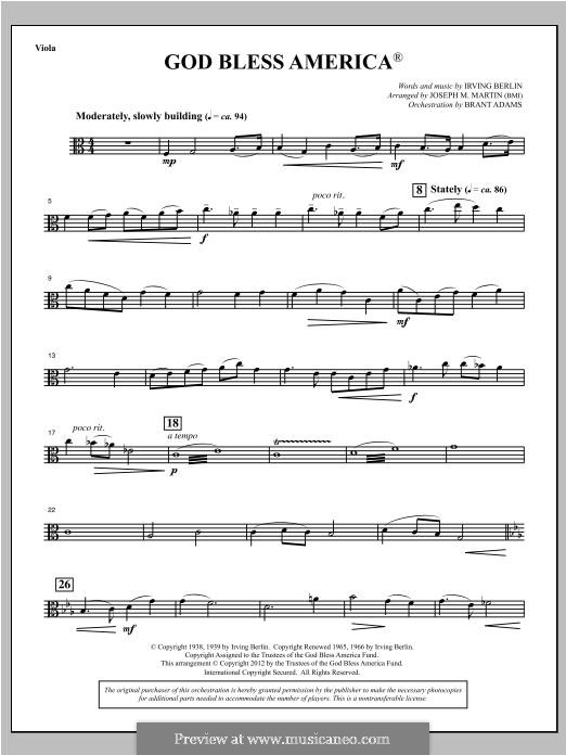 Choir Instrumental Pak version (arr. Joseph Martin): Viola part by Irving Berlin