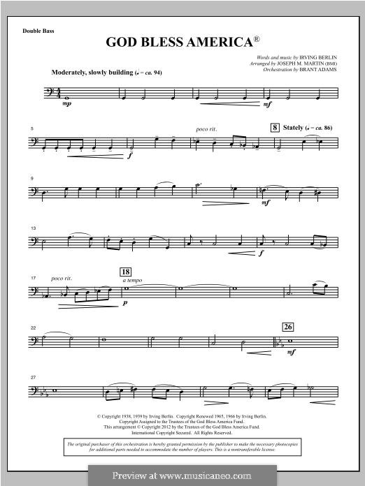 Choir Instrumental Pak version (arr. Joseph Martin): Double Bass part by Irving Berlin