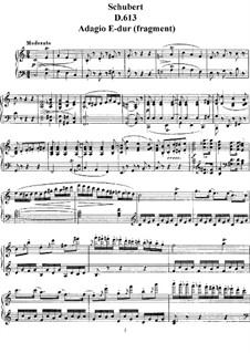 Adagio for Piano in E Major (Fragment), D.613: For a single performer by Franz Schubert