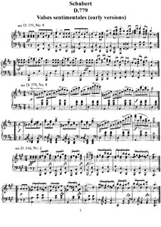 Valses Sentimentales (Sentimental Waltzes): For piano by Franz Schubert