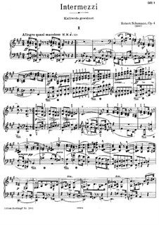 Six Intermezzi, Op.4: Complete set by Robert Schumann