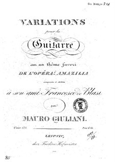 Variations on Theme from 'Amazilla' for Guitar, Op.128: Variations on Theme from 'Amazilla' for Guitar by Mauro Giuliani