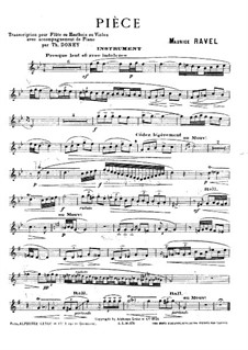 Vocalise-étude en forme de Habanera, M.51: For violin and piano – violin part by Maurice Ravel