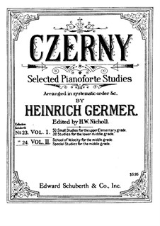 Selected Etudes for Piano: Volume I by Carl Czerny