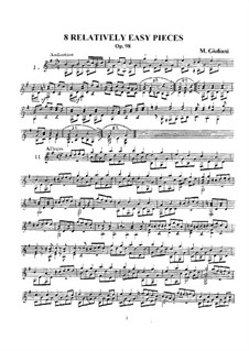 Eight Relatively Easy Pieces, Op.98 by M. Giuliani on MusicaNeo