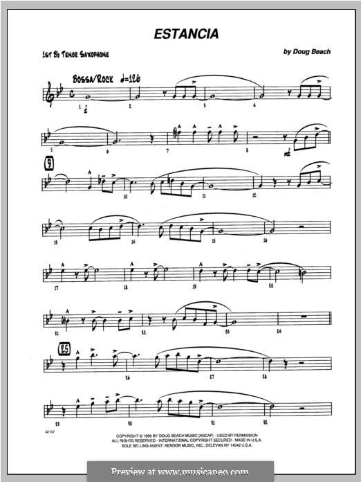 Estancia: Tenor Sax 1 part by Doug Beach