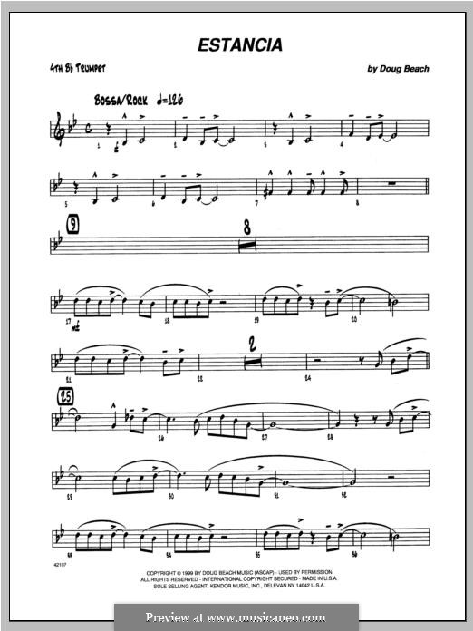 Estancia: Trumpet 4 part by Doug Beach