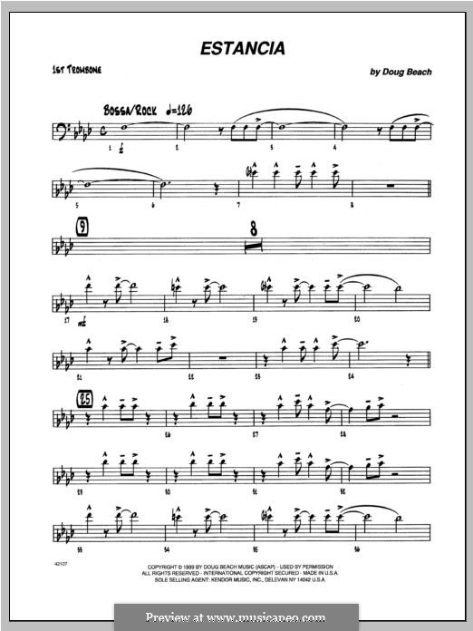 Estancia: Trombone 1 part by Doug Beach