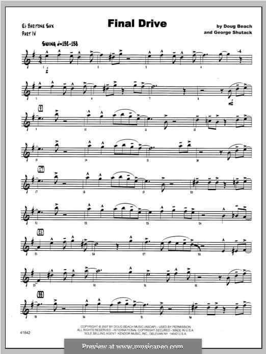 Final Drive: Baritone Sax part by George Shutack