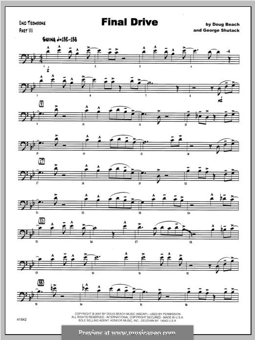 Final Drive: Trombone 2 part by George Shutack