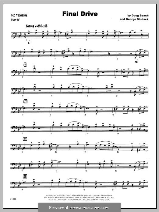 Final Drive: Trombone 3 part by George Shutack