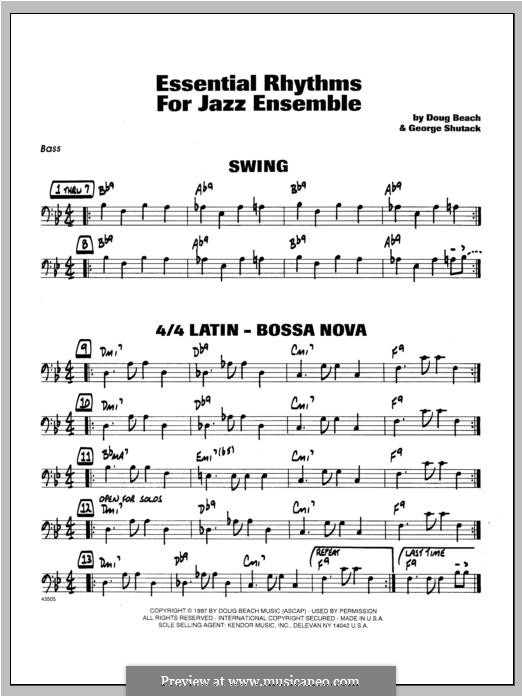Essential Rhythms for Jazz Ensemble: Bass part by Doug Beach, George Shutack