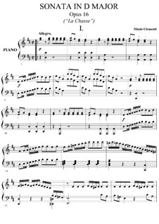 Sonata in D Major 'La Chasse', Op.16: Sonata in D Major 'La Chasse' by Muzio Clementi