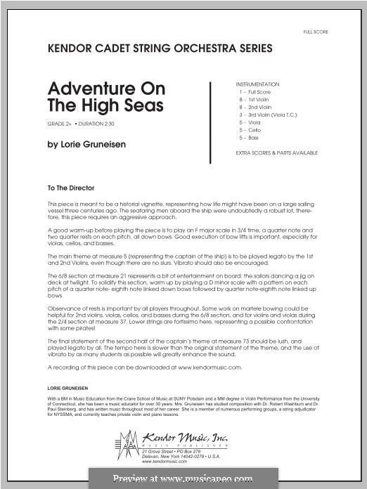 Adventure on the High Seas: Full Score by Lorie Gruneisen