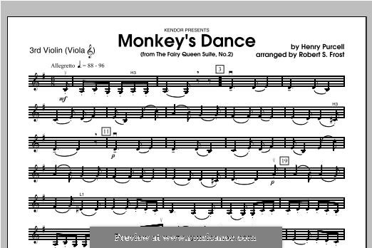 The Fairy Queen, Z.629: Monkey's Dance, for strings – Violin 3 part by Henry Purcell