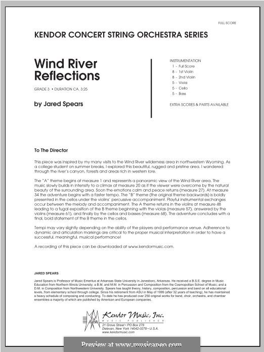 Wind River Reflections by J. Spears sheet music on MusicaNeo