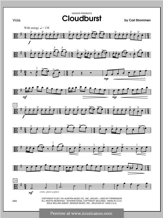 Cloudburst: Viola part by Carl Strommen