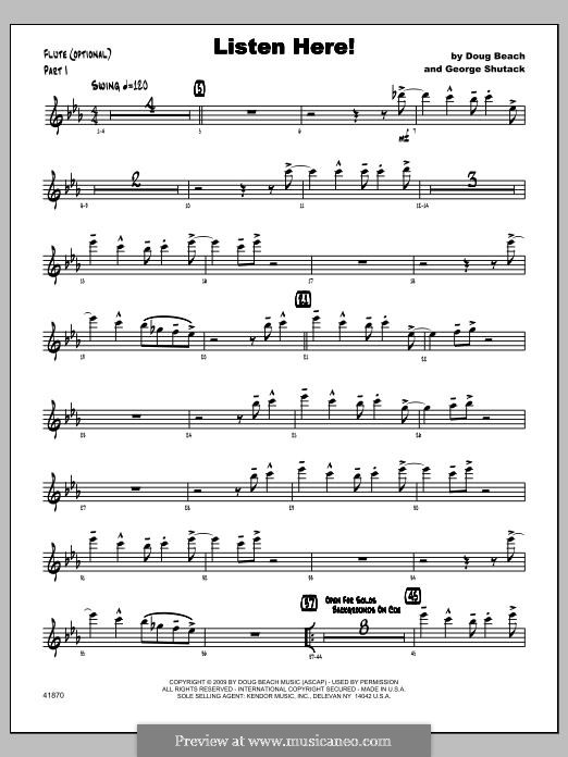 Listen Here!: Flute part by George Shutack
