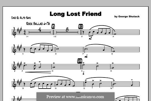 Long Lost Friend: Alto Sax 2 part by George Shutack