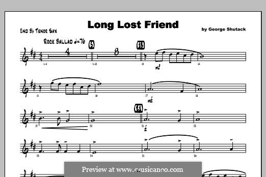 Long Lost Friend: Tenor Sax 2 part by George Shutack