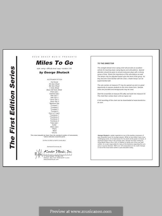 Miles To Go: Full Score by George Shutack