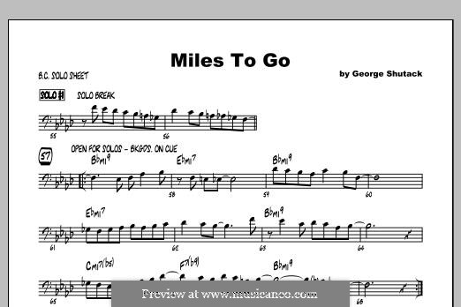 Miles To Go: Featured (bass clef instrument) part by George Shutack