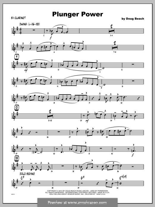 Plunger Power: Clarinet part by Doug Beach