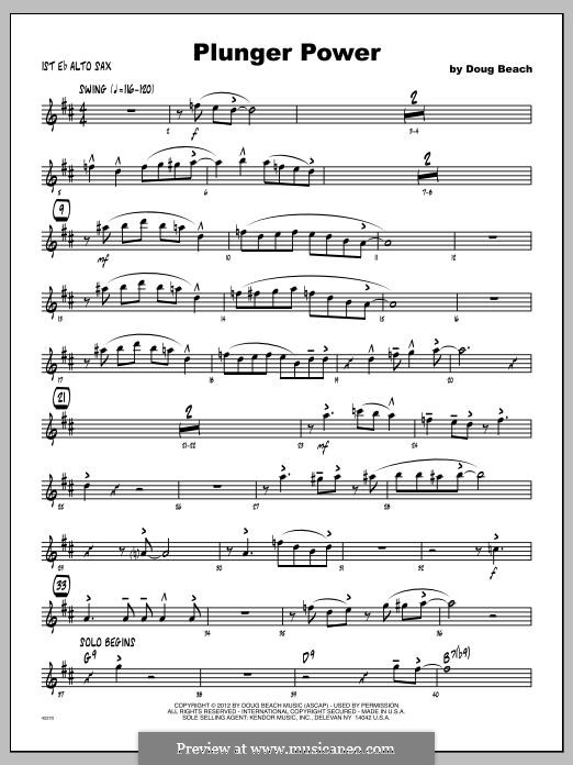 Plunger Power: Alto Sax 1 part by Doug Beach