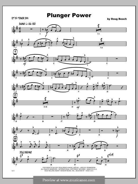 Plunger Power: Tenor Sax 1 part by Doug Beach