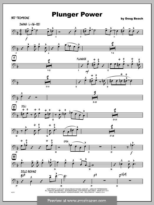 Plunger Power: Trombone 3 part by Doug Beach
