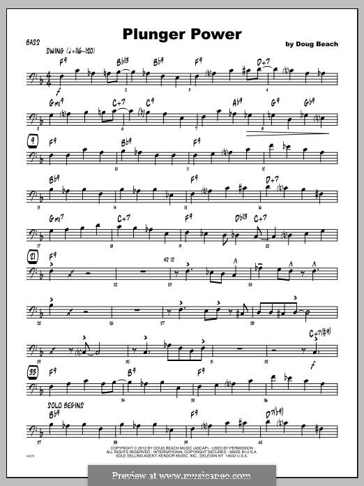 Plunger Power: Bass part by Doug Beach