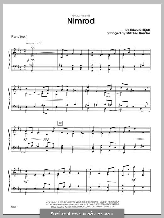 Variation No.9 'Nimrod': Piano part by Edward Elgar