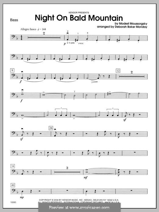 Night on Bald Mountain: Bass part by Modest Mussorgsky