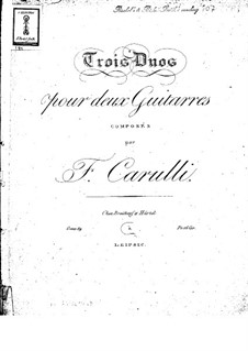 Three Duets for Two Guitars, Op.89: Three Duets for Two Guitars by Ferdinando Carulli