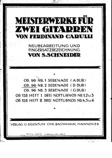 Serenades for Two Guitars, Op.96: Serenade No.2 – parts by Ferdinando Carulli