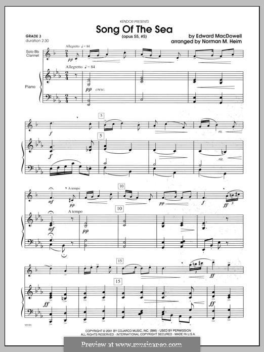 Song of the Sea: Piano part by Edward MacDowell