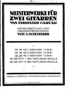 Serenades for Two Guitars, Op.96: Serenade No.3 – parts by Ferdinando Carulli
